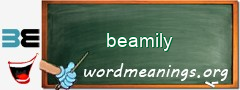 WordMeaning blackboard for beamily